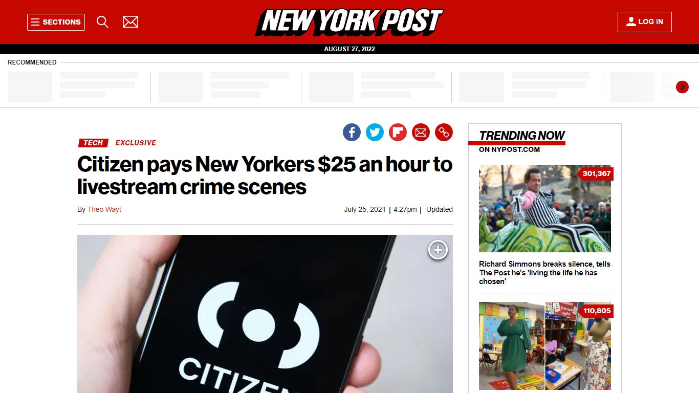 Citizen pays New Yorkers $25 an hour to livestream crime scenes