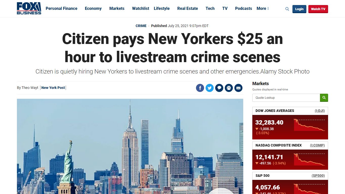 Citizen pays New Yorkers $25 an hour to livestream crime scenes